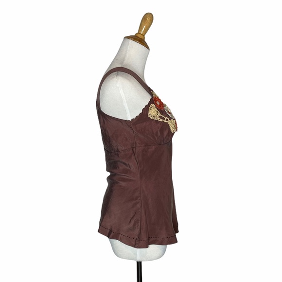 Free People 100%Silk Crochet Tank Blouse app s - Picture 4 of 14